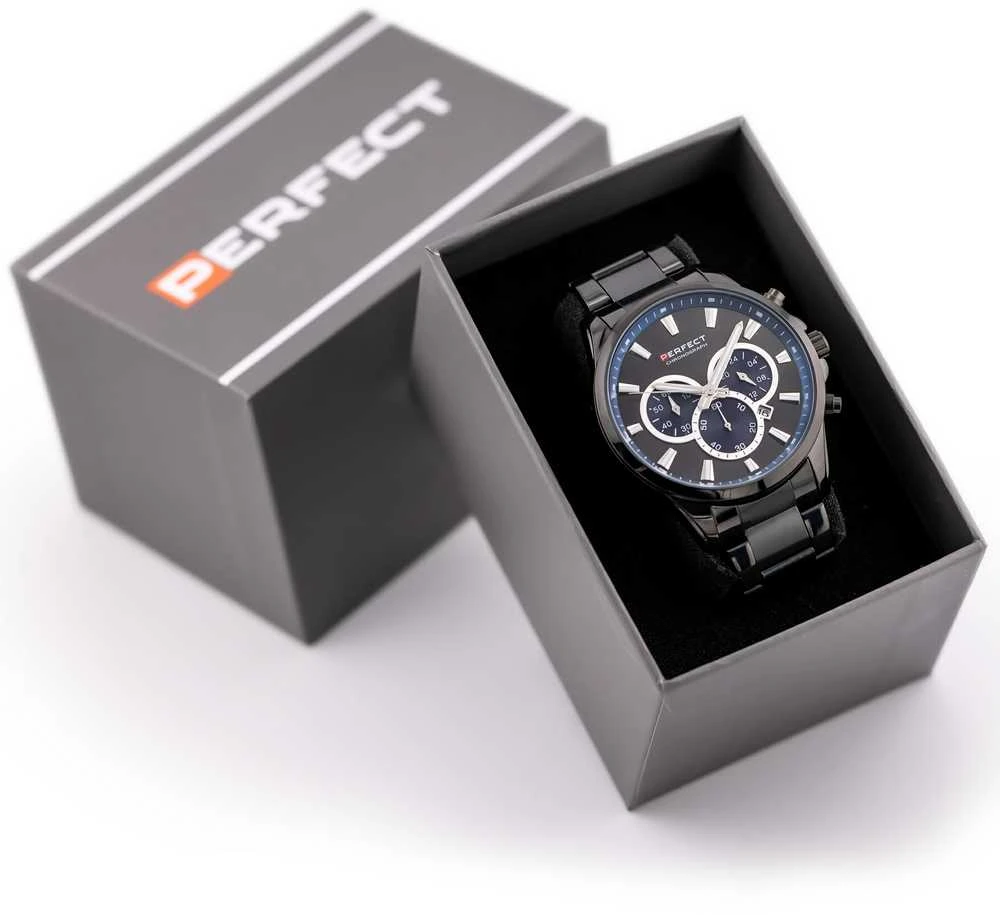 PERFECT VYRIŠKAS LAIKRODIS M510CH-03 - CHRONOGRAFAS (zp386c) + DĖŽUTĖ