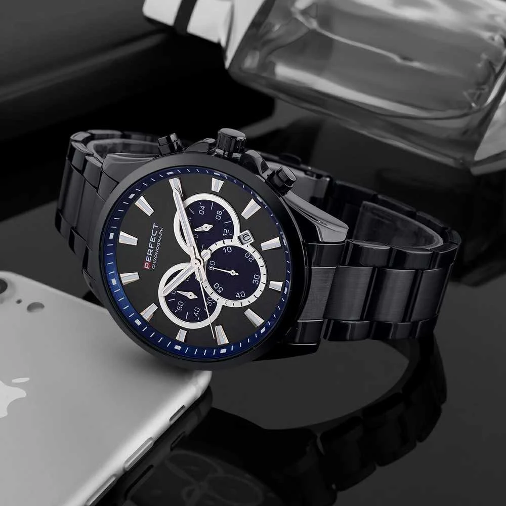 PERFECT VYRIŠKAS LAIKRODIS M510CH-03 - CHRONOGRAFAS (zp386c) + DĖŽUTĖ