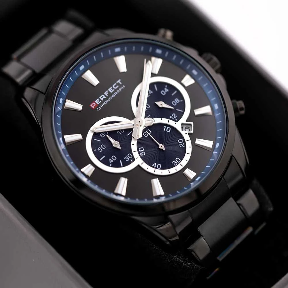 PERFECT VYRIŠKAS LAIKRODIS M510CH-03 - CHRONOGRAFAS (zp386c) + DĖŽUTĖ