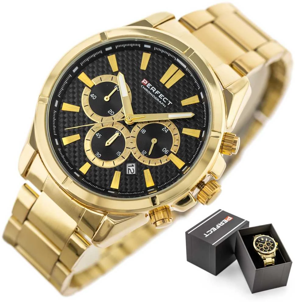 Perfect TOBULAS VYRIŠKAS LAIKRODIS M501CH-06 - CHRONOGRAFAS (zp381b) + DĖŽUTĖ