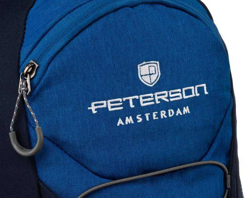 Mėlyna vyriška trekingo kuprinė „Peterson“ su patogiomis petnešomis K13
