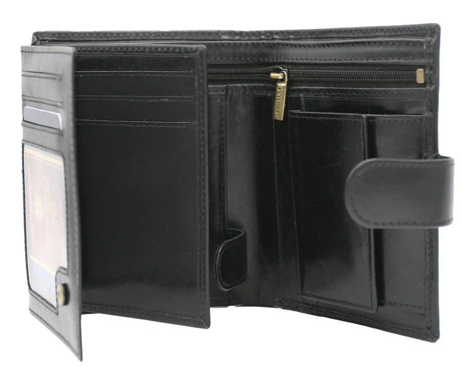 Peterson Vyriška odinė piniginė PTN 22308L-VT Juodas