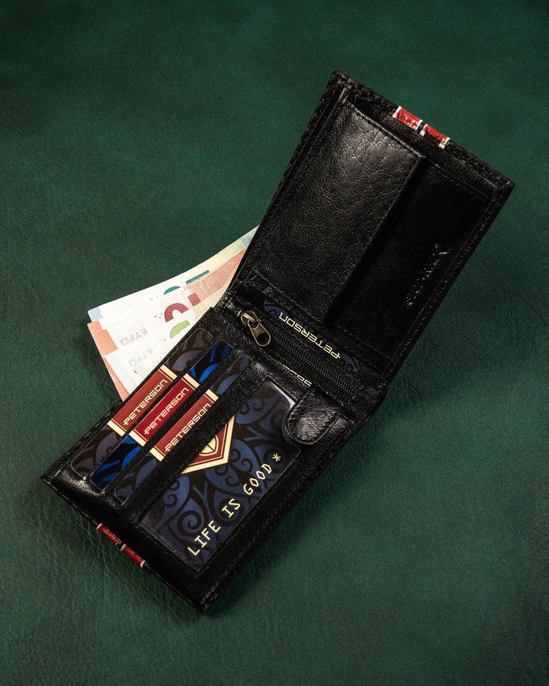 Peterson Portfel skórzany PTN 304 MOTO1 Carbon Juodas+Raudona