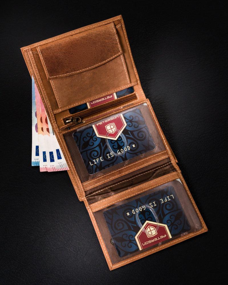 Peterson Odinė piniginė PTN 339 2-1-5 COGNAC