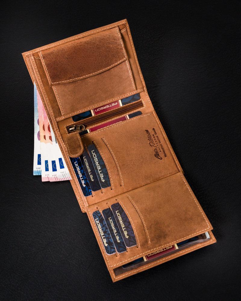 Peterson Odinė piniginė PTN 339 2-1-5 COGNAC