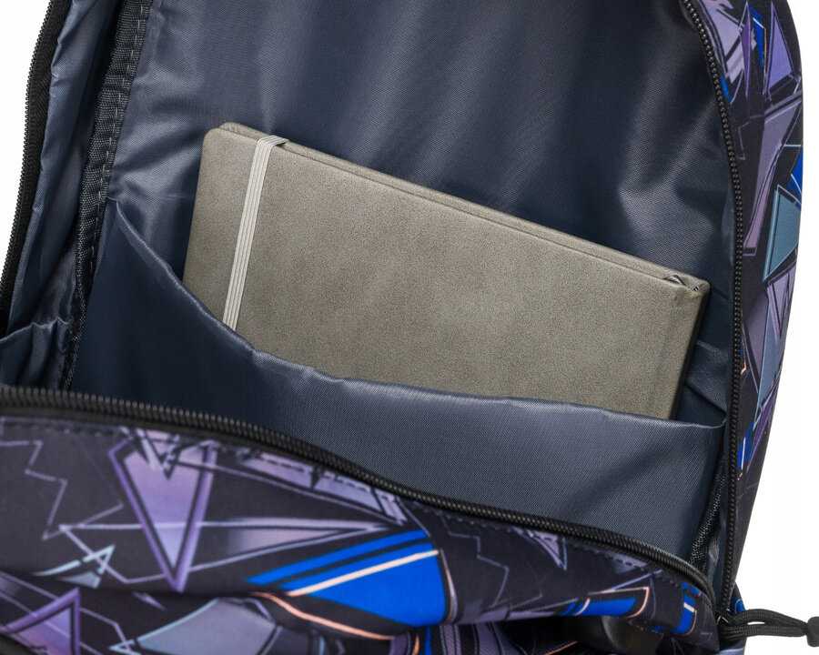Didelė, įvairiaspalvė poliesterio mokyklinė kuprinė su USB prievadu – Peterson