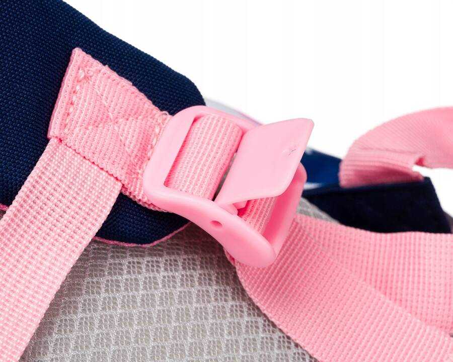 Praktiška tamsiai mėlyna ir rožinė poliesterio kuprinė su ergonominiais pečių dirželiais – Peterson