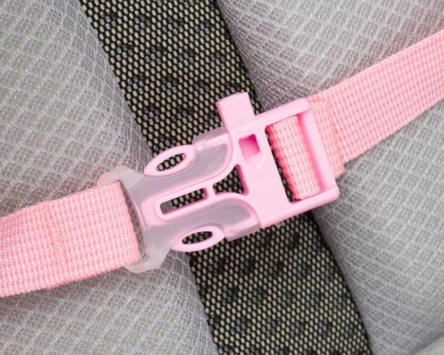 Praktiška tamsiai mėlyna ir rožinė poliesterio kuprinė su ergonominiais pečių dirželiais – Peterson