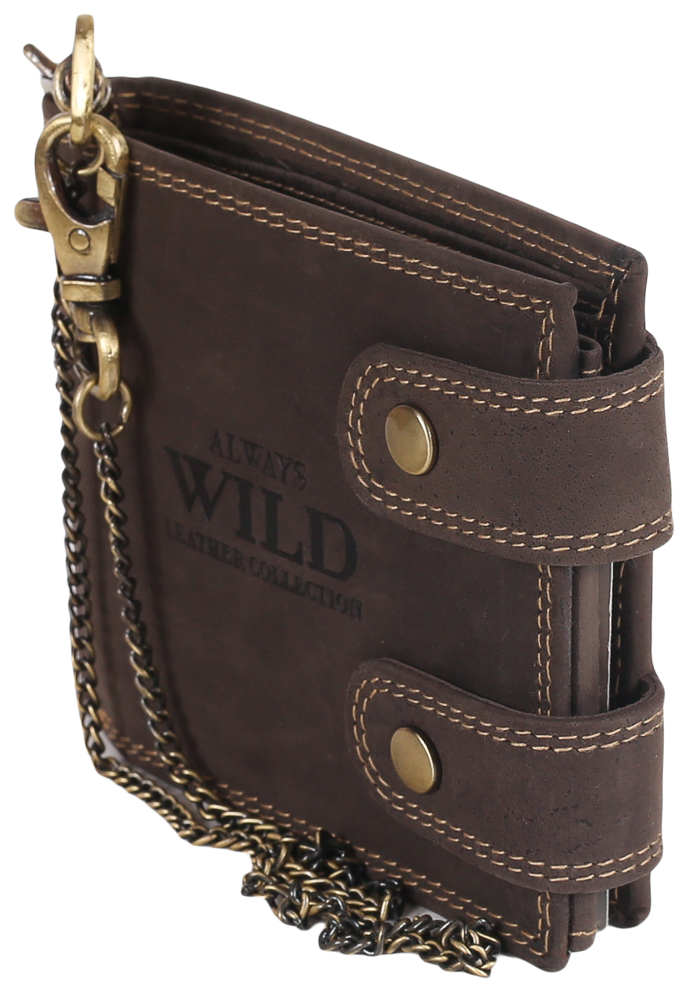 Always Wild Vyriška odinė piniginė su grandinėle ir RFID Visada Laukinis