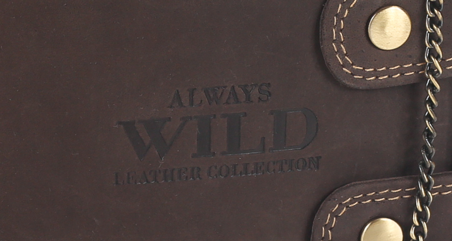 Always Wild Vyriška odinė piniginė su grandinėle ir RFID Visada Laukinis