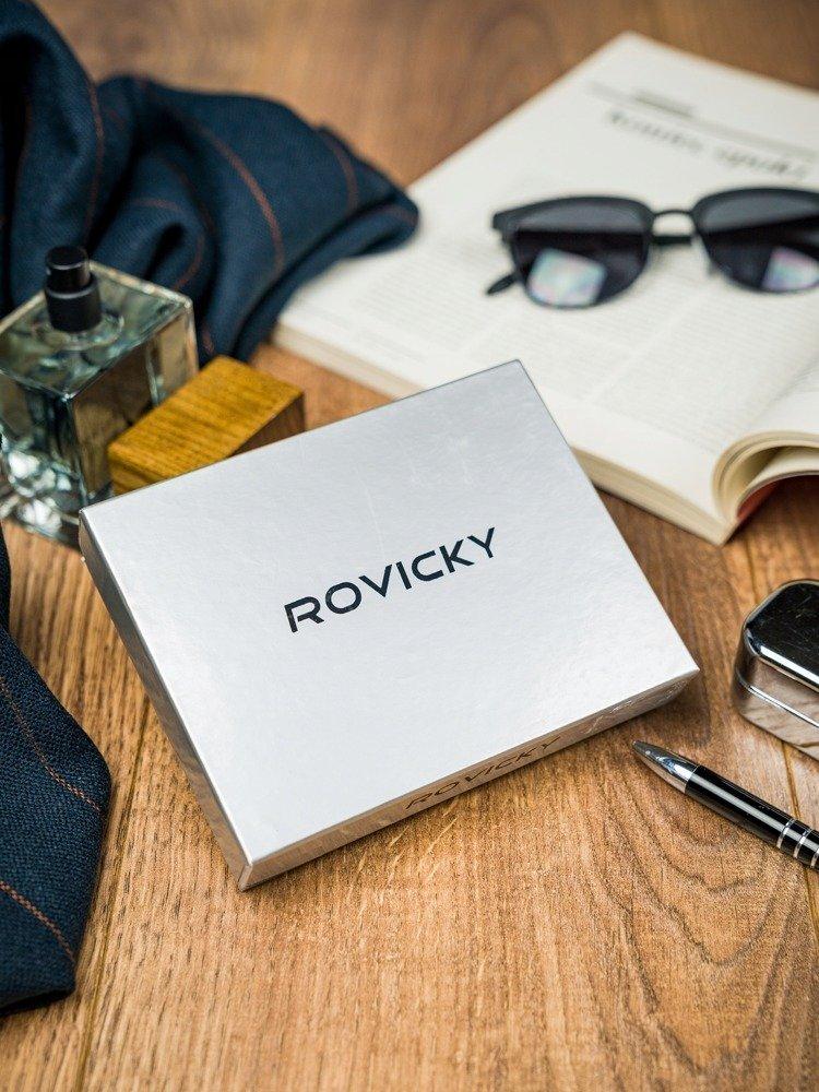 Horizontali dviejų spalvų vyriška piniginė iš HQ natūralios odos. Rovicky
