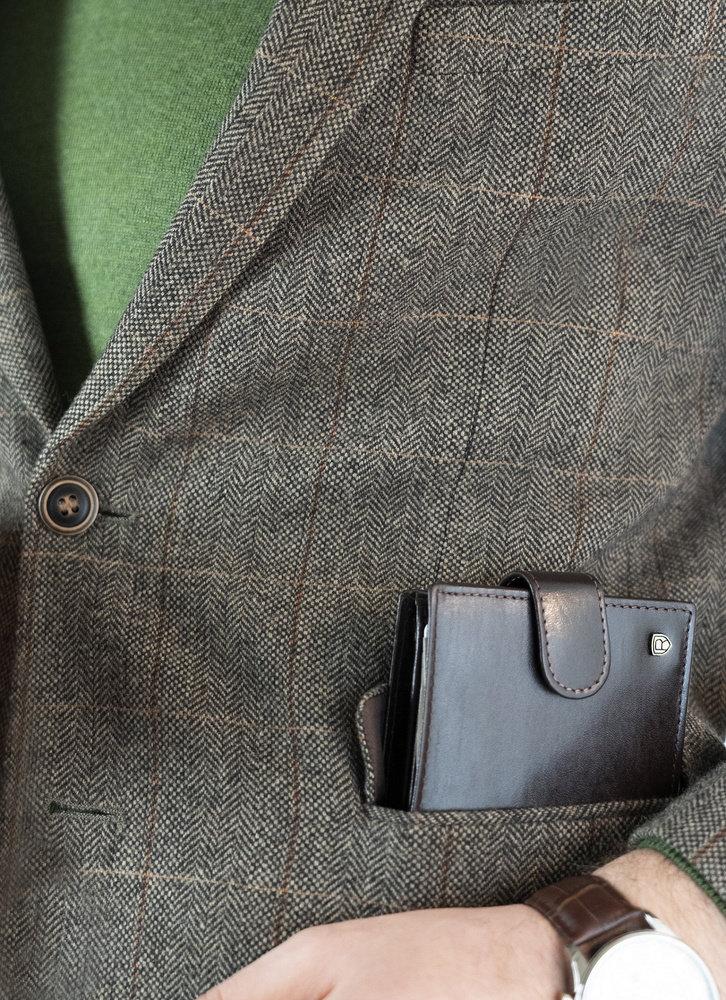 Rovicky Vyriška odinė piniginė su prailginta rankena, natūrali oda, su RFID žyme, elegantiška