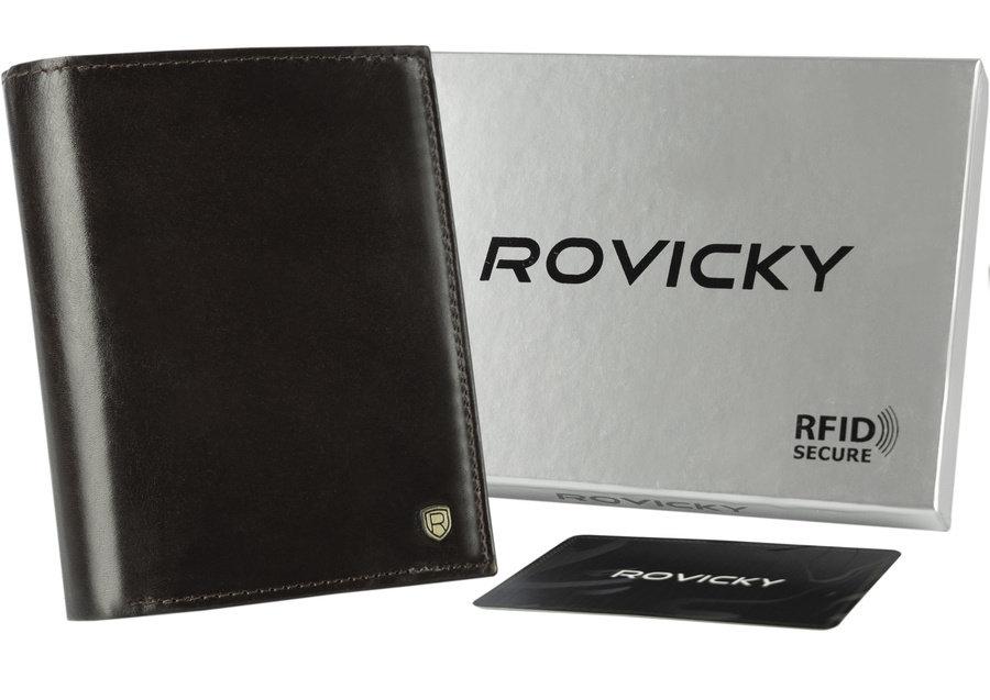 Elegantiška vyriška odinė piniginė Rovicky su RFID