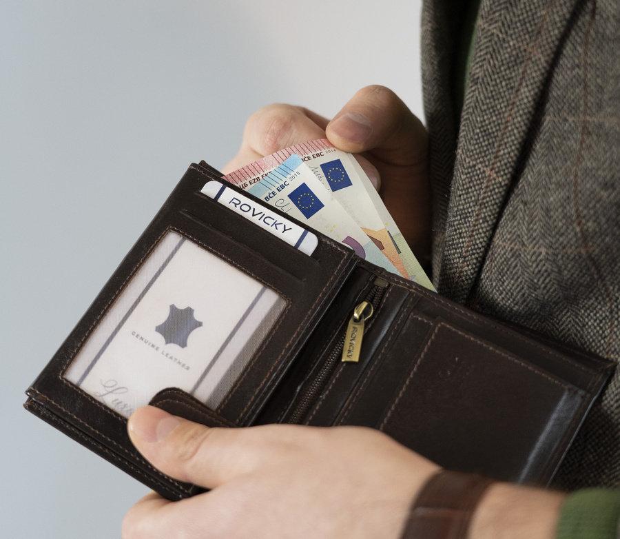 Elegantiška vyriška odinė piniginė Rovicky su RFID