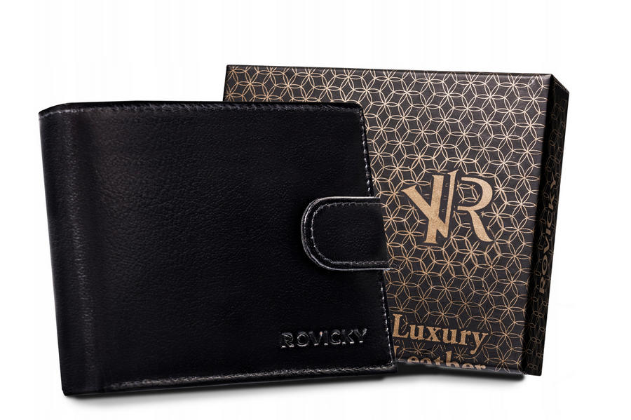 Elegantiška vyriška piniginė su RFID Protect apsaugos nuo nugriebimo sistema. Rovicky