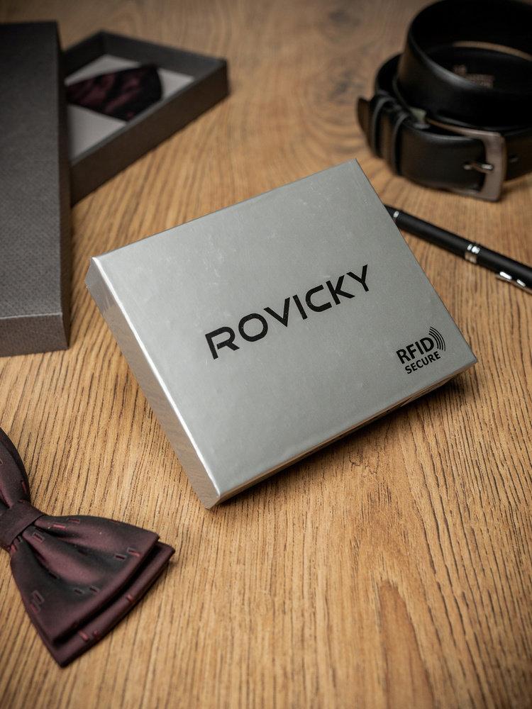 Elegantiška vyriška piniginė iš natūralios odos, be užsegimo - Rovicky