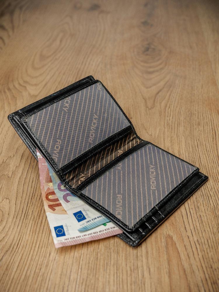 Elegantiška vyriška piniginė iš natūralios odos, be užsegimo - Rovicky