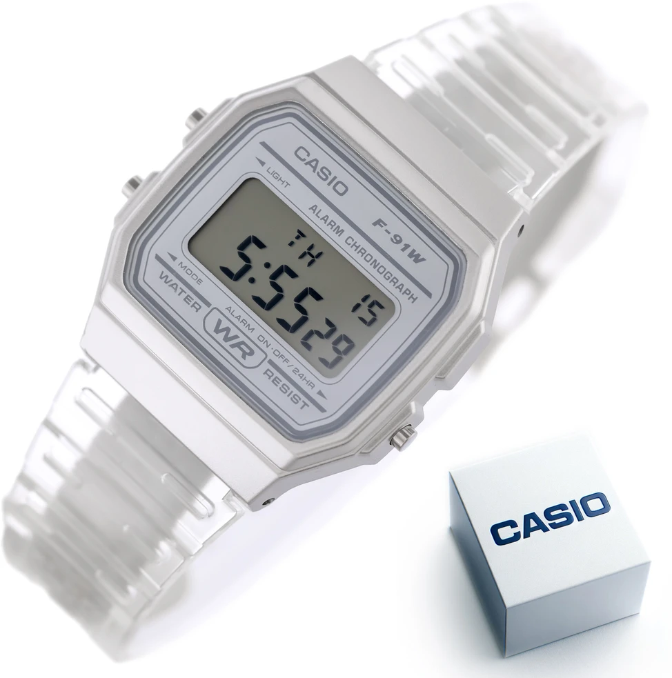 Laikrodis moterims Casio Retro Vintage F-91WS-7 (zd648c) + BOX