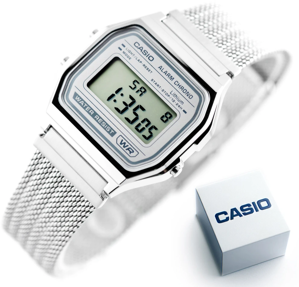 Vyriškas laikrodis CASIO A158WEM-7DF (zd093e) - KLASYKA + BOX