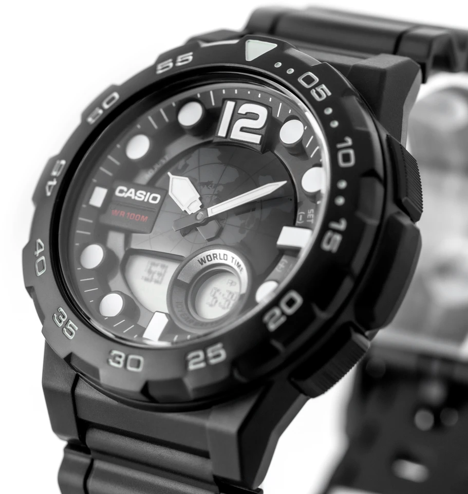 VYRIŠKAS LAIKRODIS CASIO AEQ-100W 1AV (zd070a) – WORLD TIME + BOX