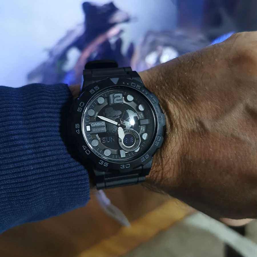 Vyriškas laikrodis CASIO AEQ-100W-1BV (zd070b) - WORLD TIME + BOX