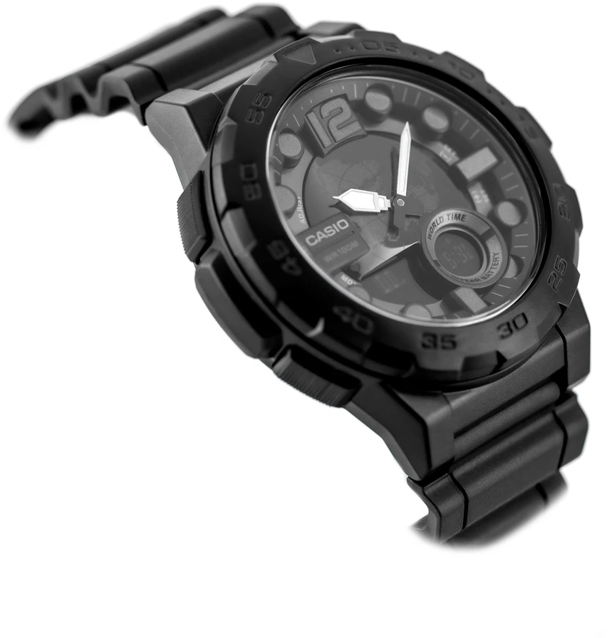 Vyriškas laikrodis CASIO AEQ-100W-1BV (zd070b) - WORLD TIME + BOX