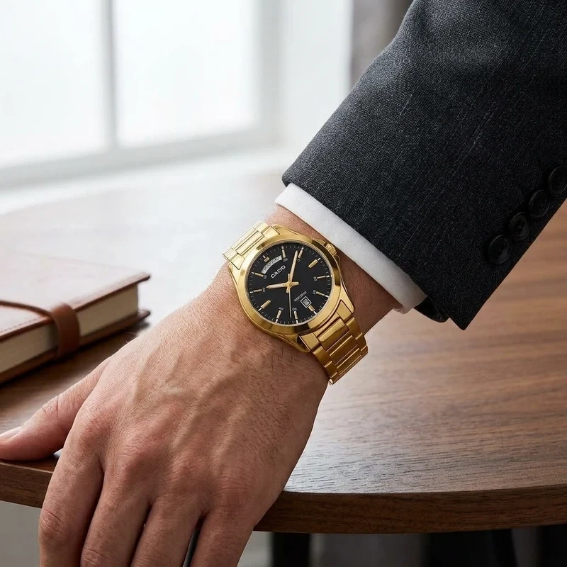 Vyriškas laikrodis CASIO MTP-1370G-1A (zd025h) + BOX