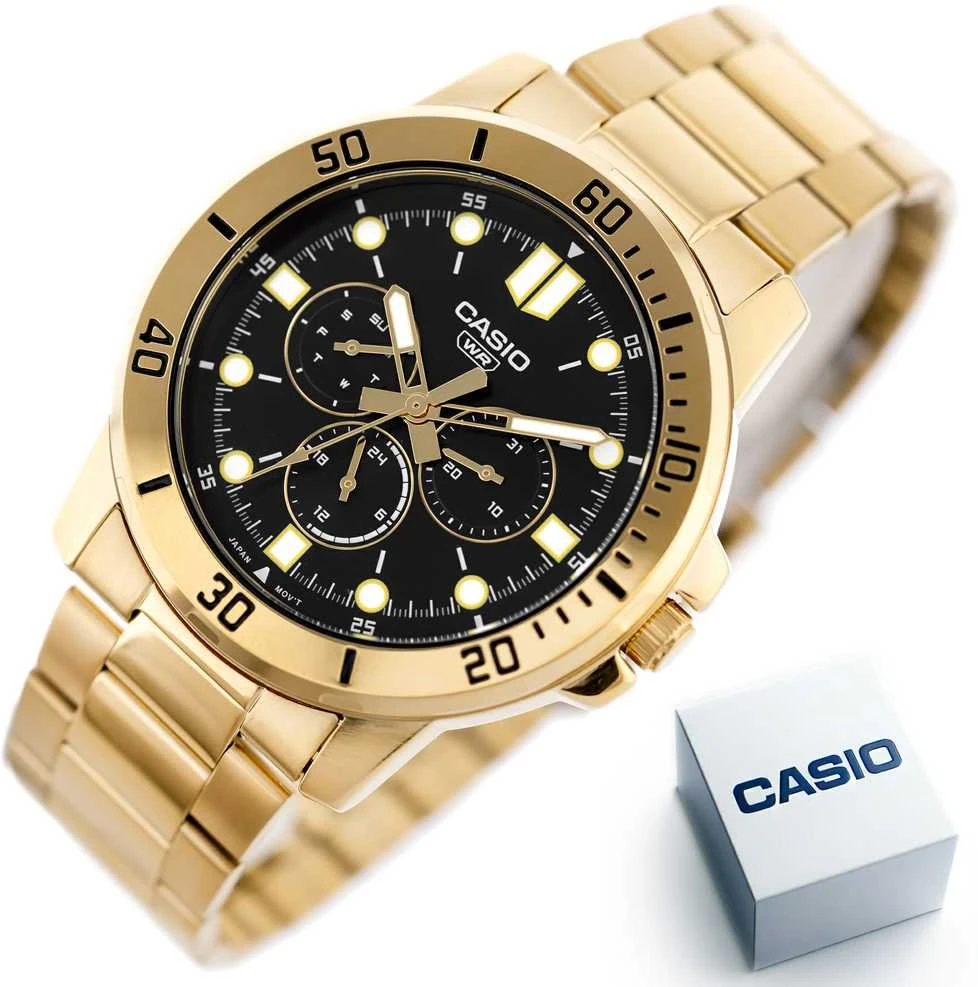 Casio vyriškas laikrodis MTP-VD300G-1EUDF (zd268d) + dėžutė