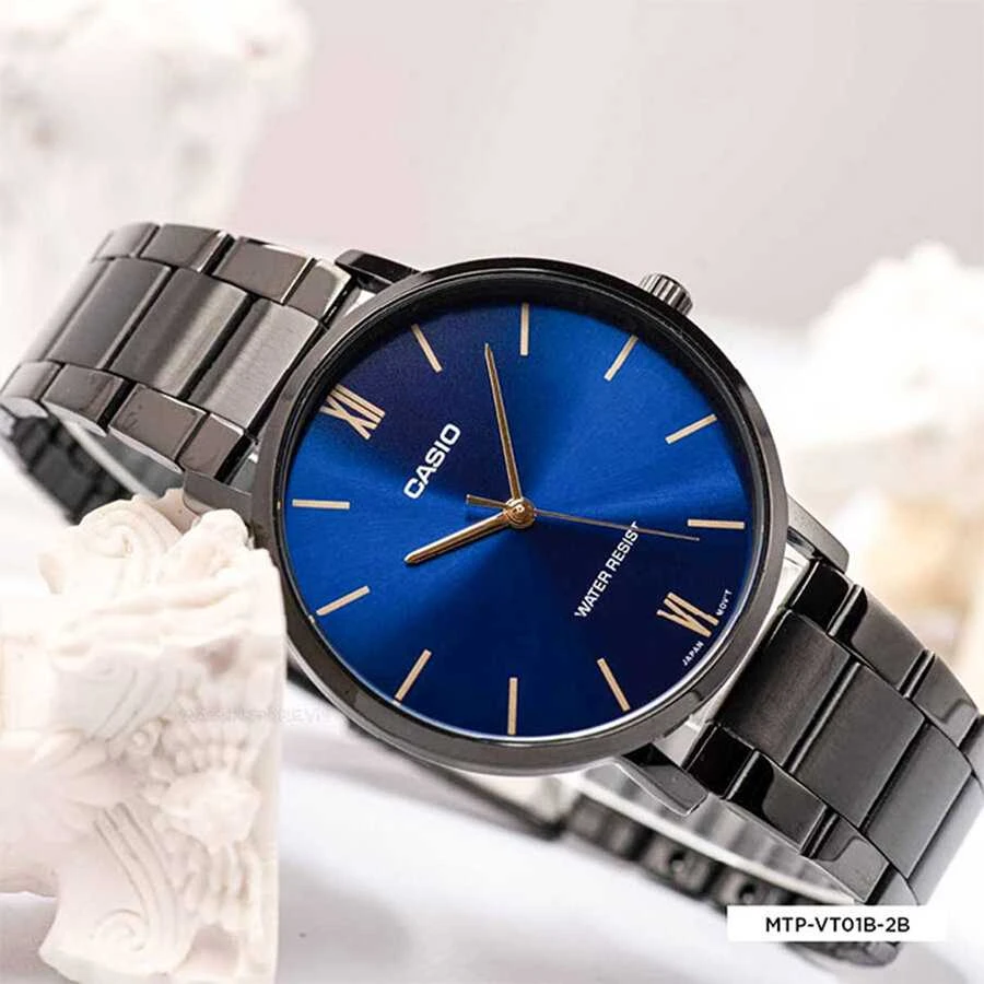 Casio Vyriškas laikrodis MTP-VT01B-2B + DĖŽUTĖ