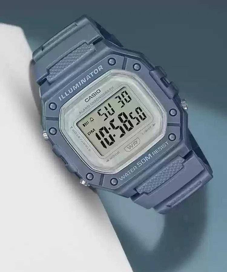 Casio vyriškas laikrodis W-218HC-2AVDF (zd208g) + dėžutė