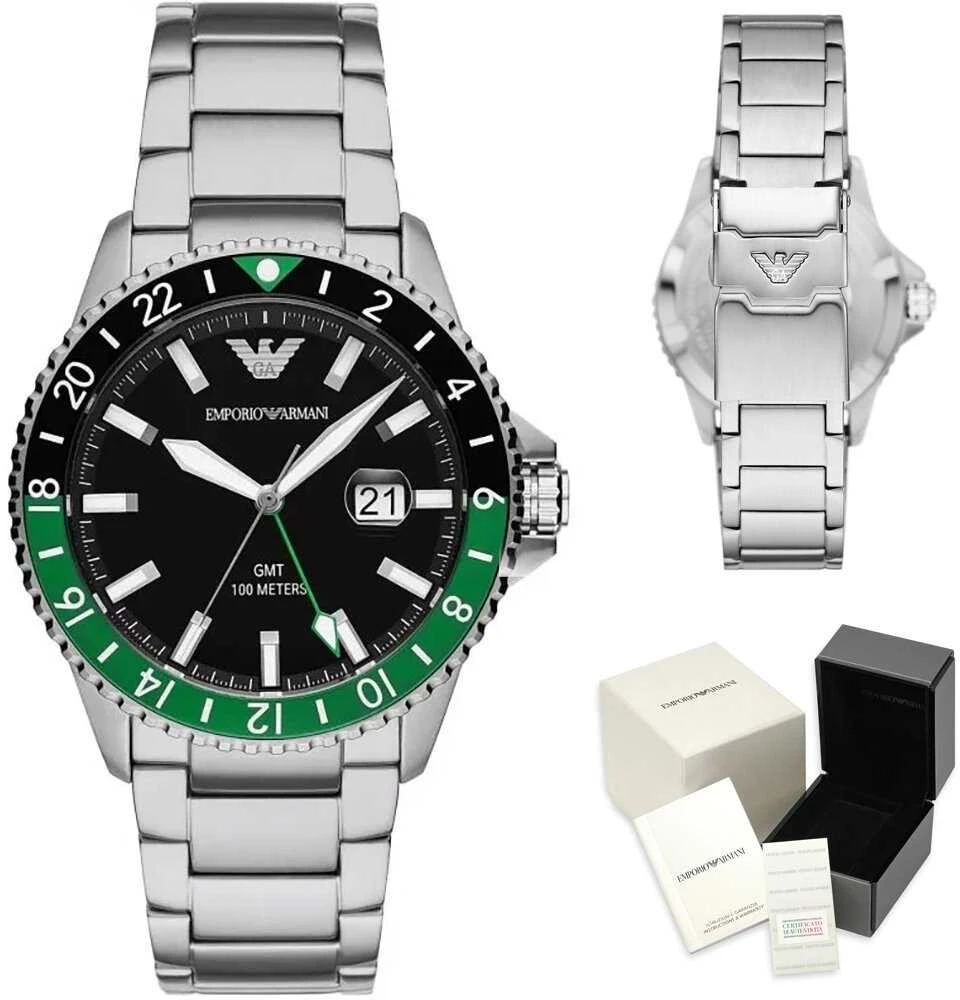EMPORIO ARMANI AR11589 – Diver GMT vyriškas laikrodis (zi112a)