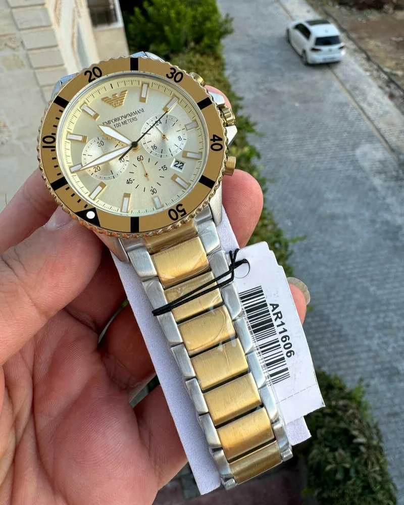 EMPORIO ARMANI VYRIŠKAS LAIKRODIS AR11606 Dvispalvis Chronografas + DĖŽUTĖ