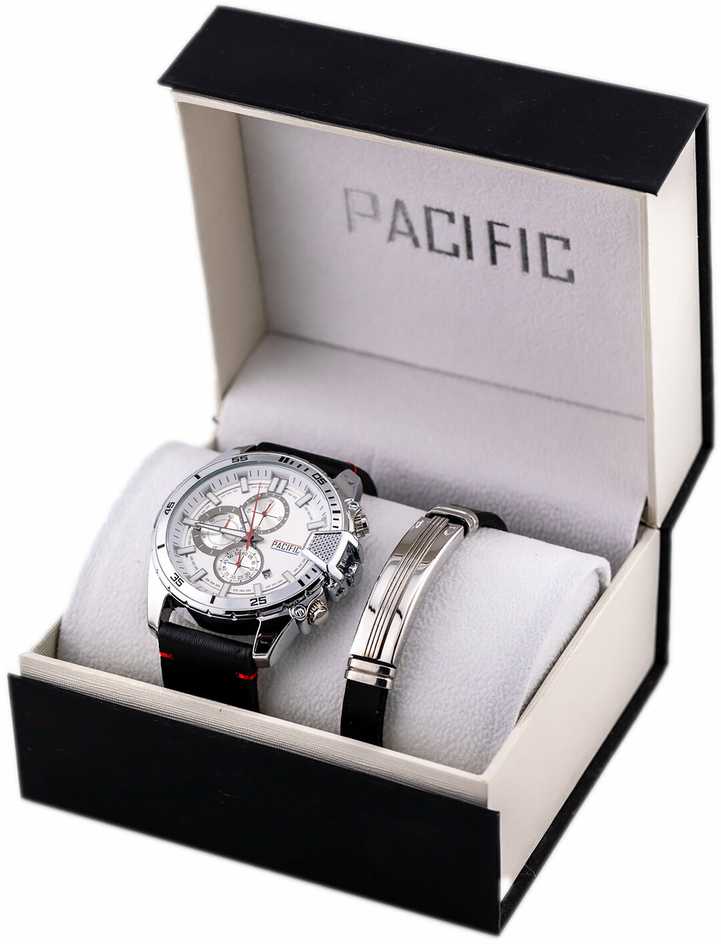 Vyriškas laikrodis PACIFIC X0078-08 - komplet prezentowy (zy092a)
