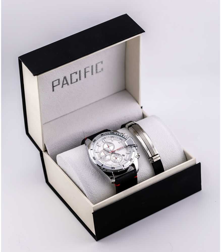 Vyriškas laikrodis PACIFIC X0078-08 - komplet prezentowy (zy092a)
