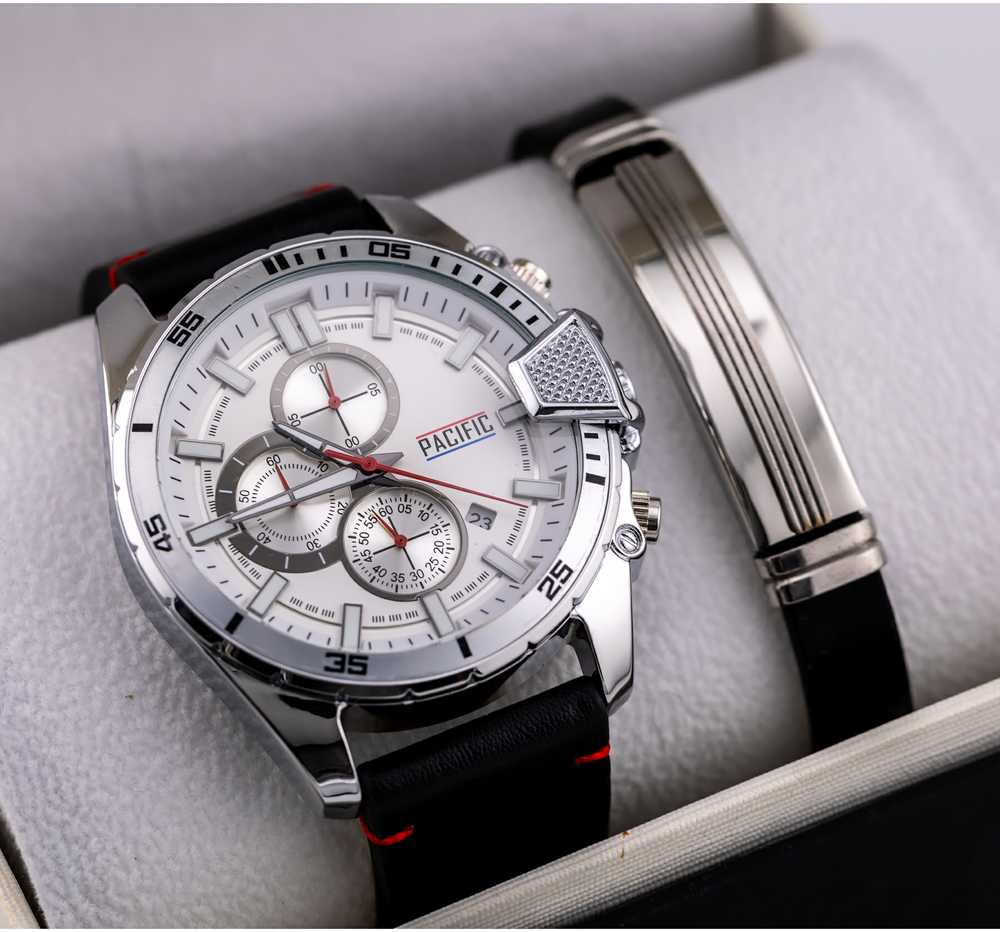 Vyriškas laikrodis PACIFIC X0078-08 - komplet prezentowy (zy092a)