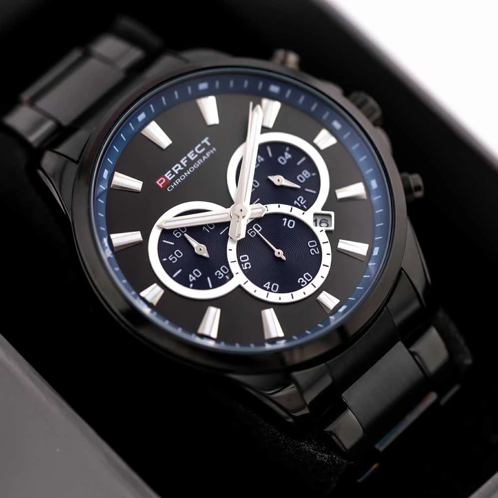 PERFECT VYRIŠKAS LAIKRODIS M510CH-03 - CHRONOGRAFAS (zp386c) + DĖŽUTĖ