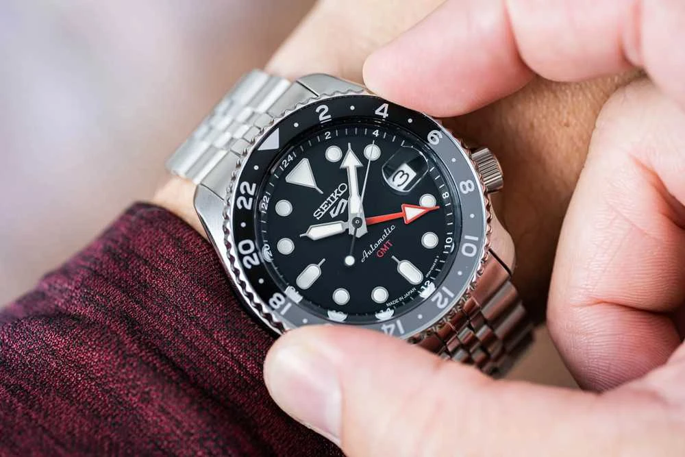 Laikrodis MEN'S WATCH SEIKO 5 SPORTS SSK001K1 GMT AUTOMAT WR100 + BOX