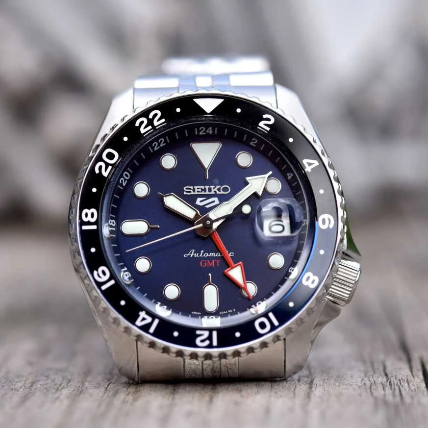 Vyriškas laikrodis SEIKO SSK003K1 GMT AUTOMAT WR100 + BOX