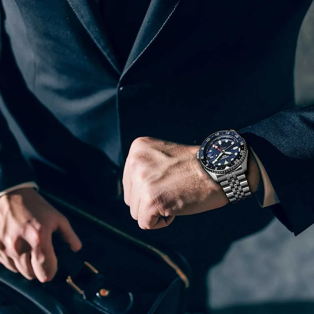 Vyriškas laikrodis SEIKO SSK003K1 GMT AUTOMAT WR100 + BOX