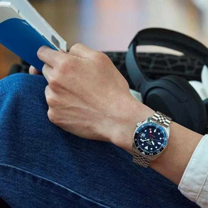 Vyriškas laikrodis SEIKO SSK003K1 GMT AUTOMAT WR100 + BOX