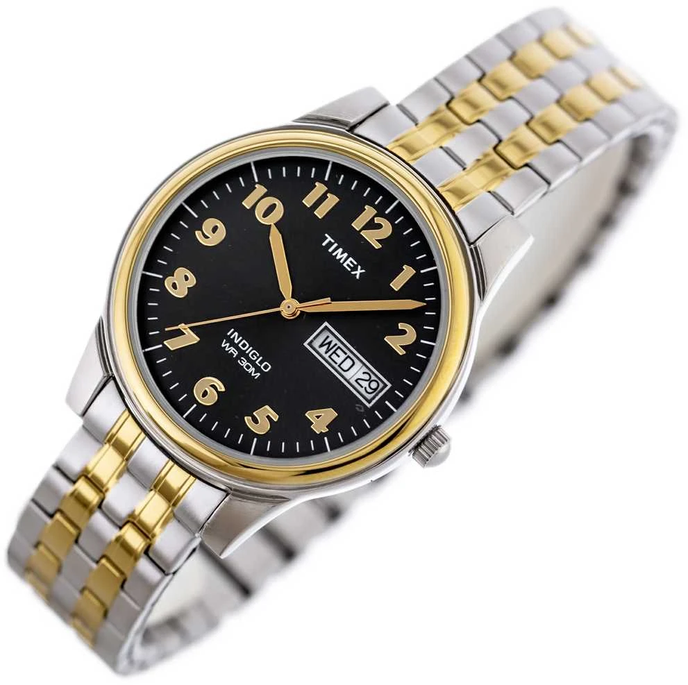 TIMEX Charles dviejų spalvų vyriškas laikrodis T26481 INDIGLO + DĖŽUTĖ