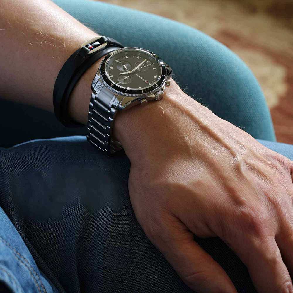 TOMMY HILFIGER VYRIŠKAS LAIKRODIS 1791835 PARKER (zf052a) + DĖŽUTĖ