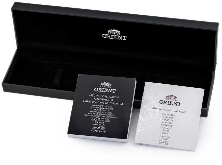 Vyriškas Orient Šiuolaikinis daugiametis kalendorius RA-BA0006B10B + BOX laikrodis