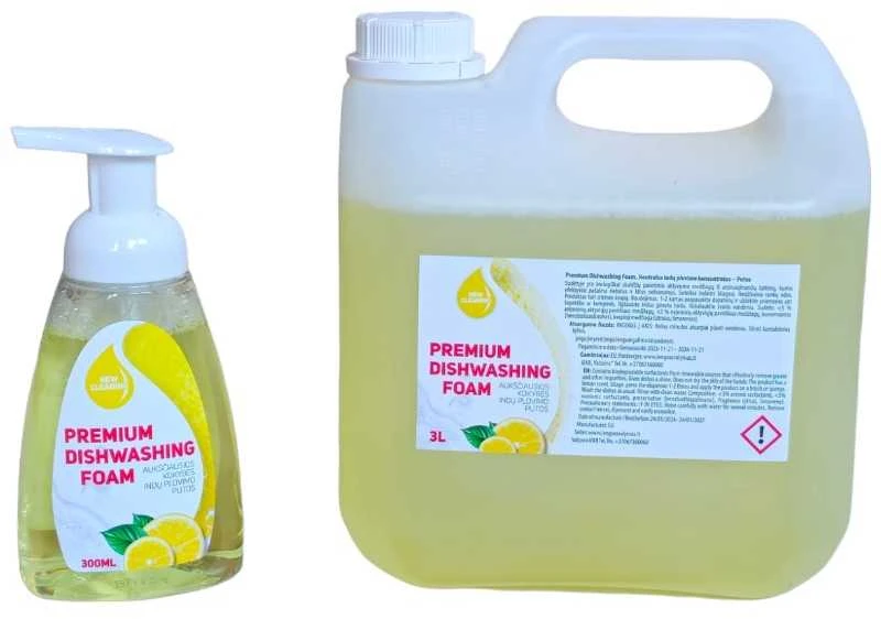 Rinkinys indų plovimo putos - Premium Dishwashing Foam. 300ml. + 3L papildymas