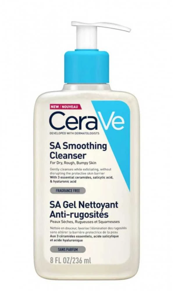 Veido prausiklis sausai ir šiurkščiai odai Cerave SA Smoothing Cleanser, 236 ml