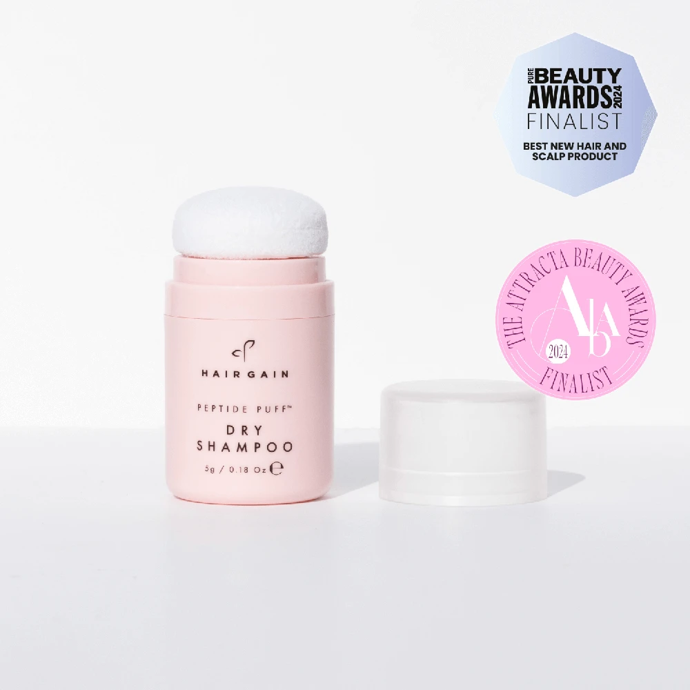 Hair Gain Peptide Puff apimties suteikiantis sausas šampūnas-pudra su peptidais, 5 g