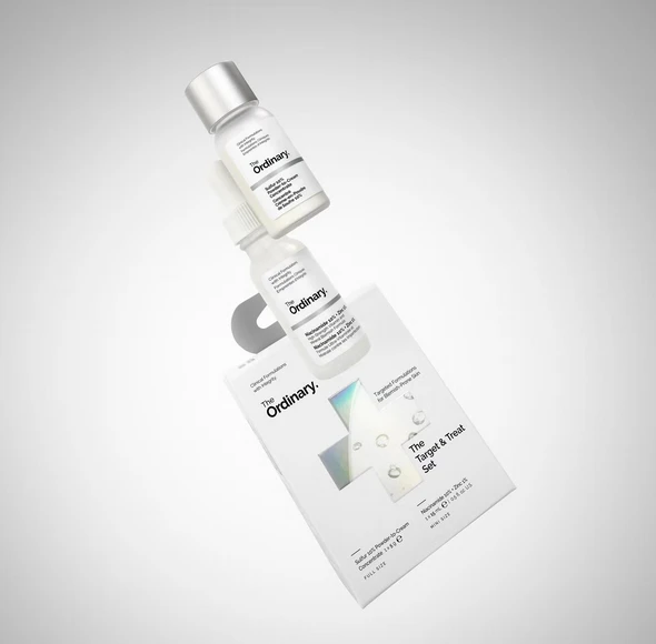 The Ordinary skaistinantis ir bėrimus panaikinantis rinkinys, 30 ml „The Target & Treat Set"
