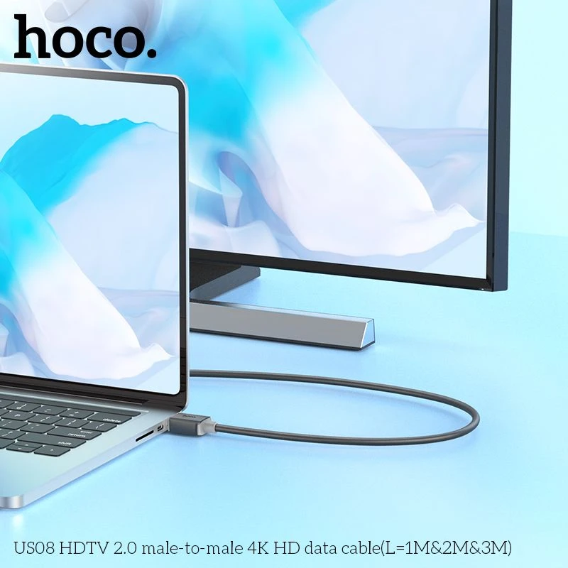 HOCO US08 HDMI2.0 4K HD 2M aprašymas - Prekės nuotrauka