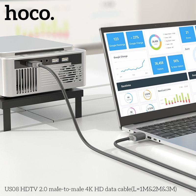 HOCO US08 HDMI2.0 4K HD 3M aprašymas - Prekės nuotrauka