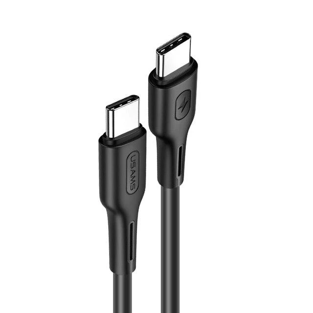 Usams U43 USB-C į USB-C greito įkrovimo laidas 100W, Juodas